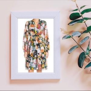 Chetta B Floral Wrap Dress